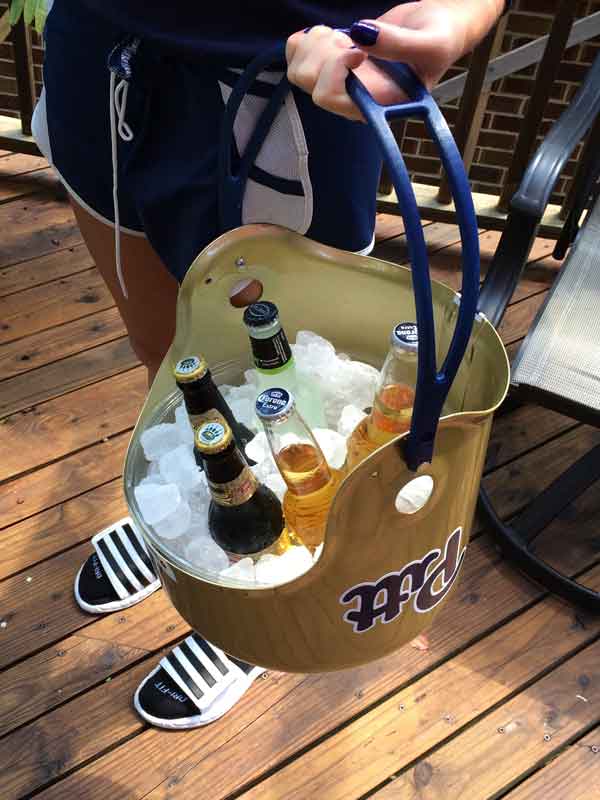 CoolerCap filled with ice and drinks